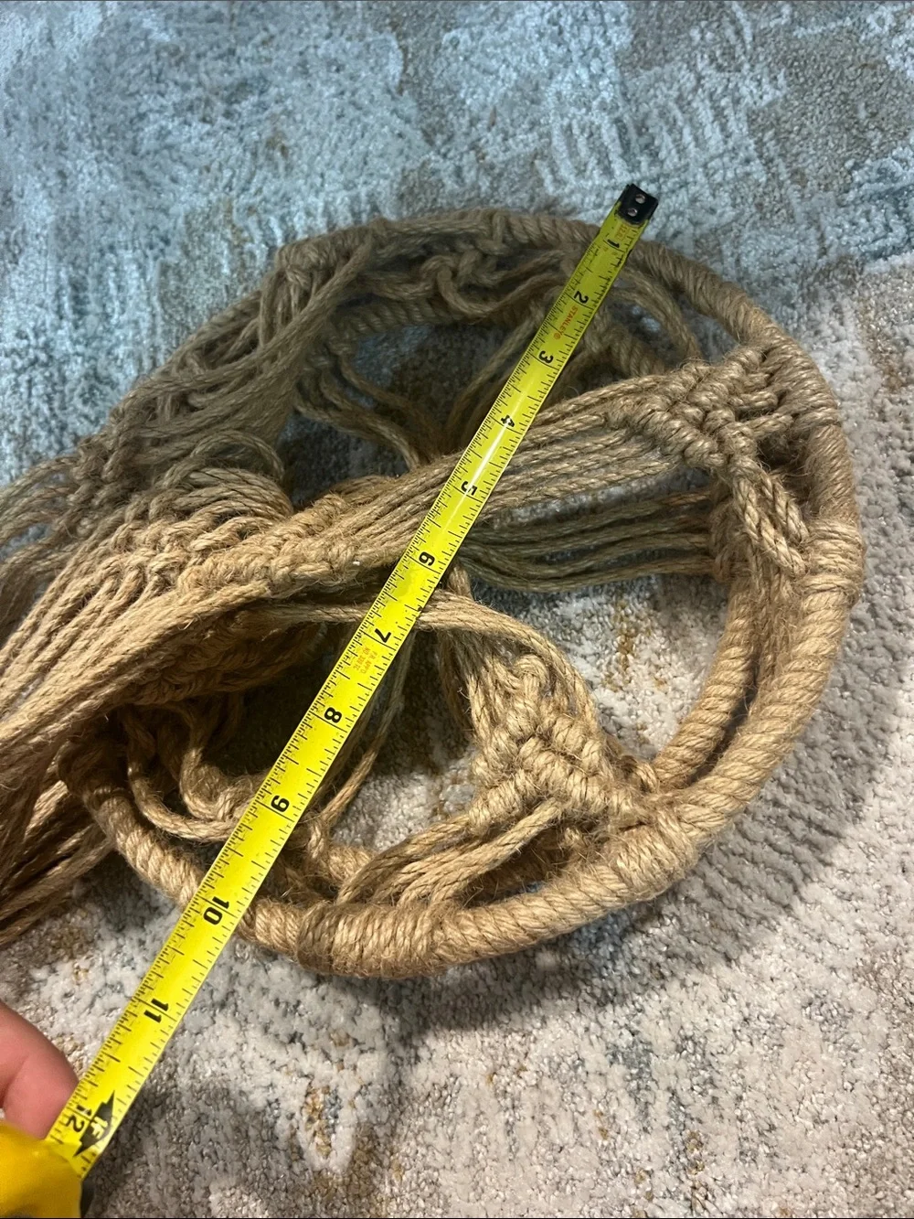Bohemian Jute Macramé Hanging Plant Holder - Natural 40” z18